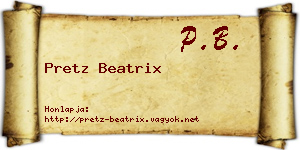 Pretz Beatrix névjegykártya